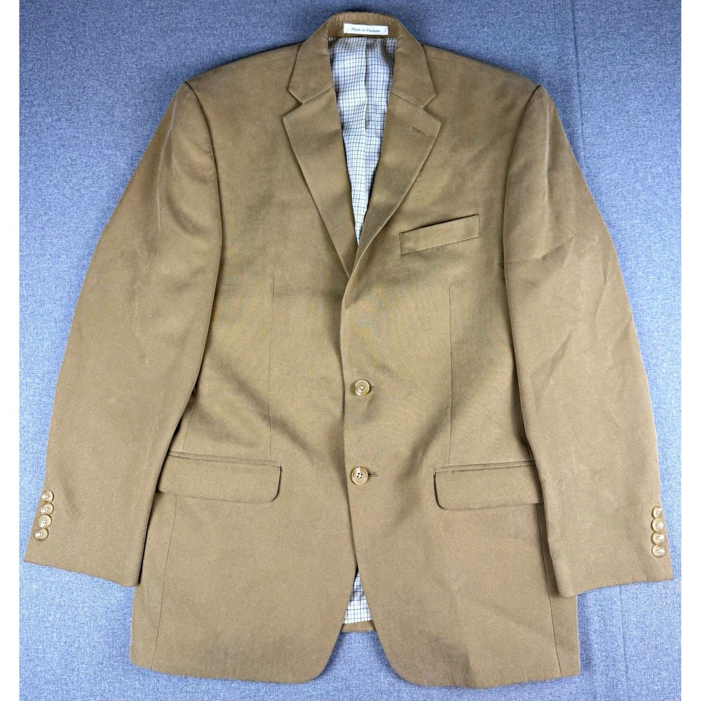 Lauren Ralph Lauren Tan Polyester Sport Coat Blazer Solid 2-Button 40R